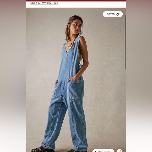 SOLD Free People Denim Jumpsuit NWT - Picture 1 of 2